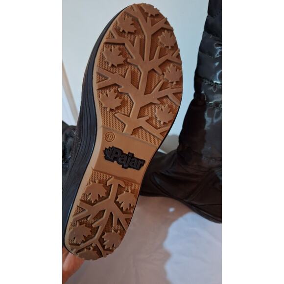 Pajar Women's Side Zip Wedge Heel Faux Fur Lined Boots Brown Suede/Nylon Size 40 - Picture 6 of 7